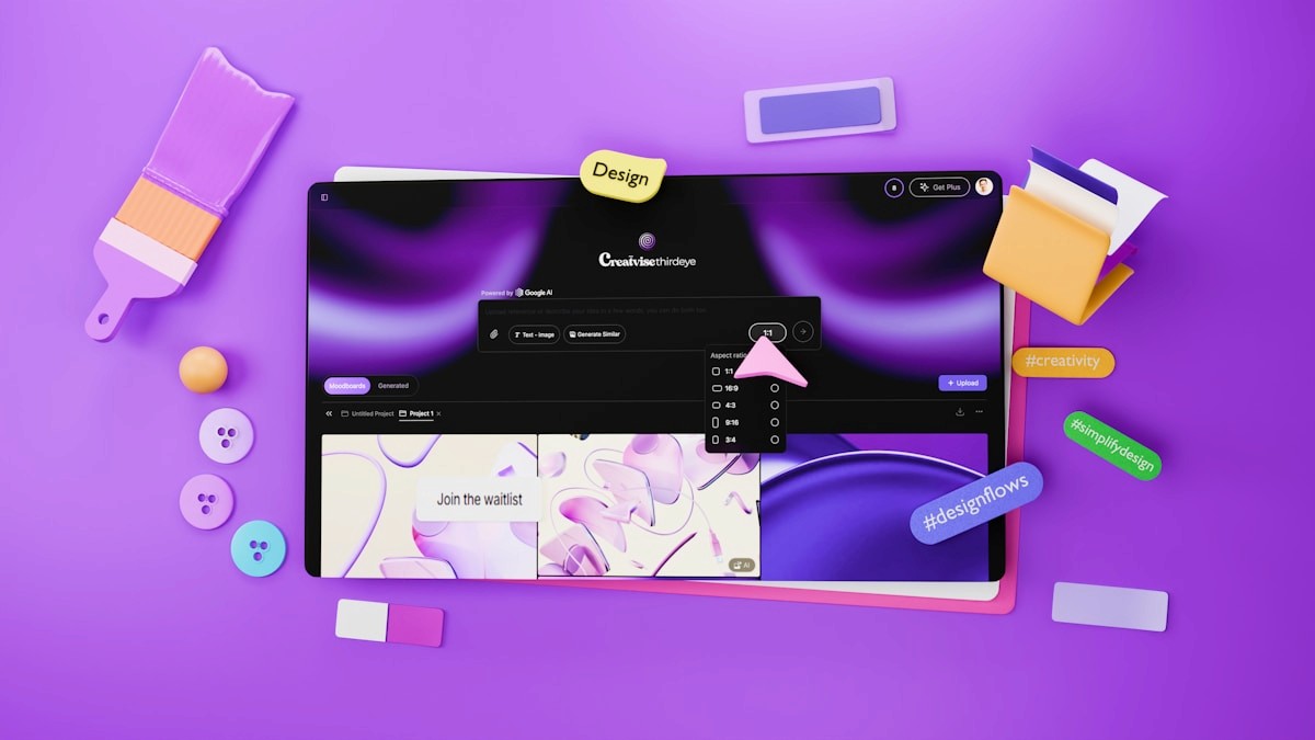 Purple digital design elements