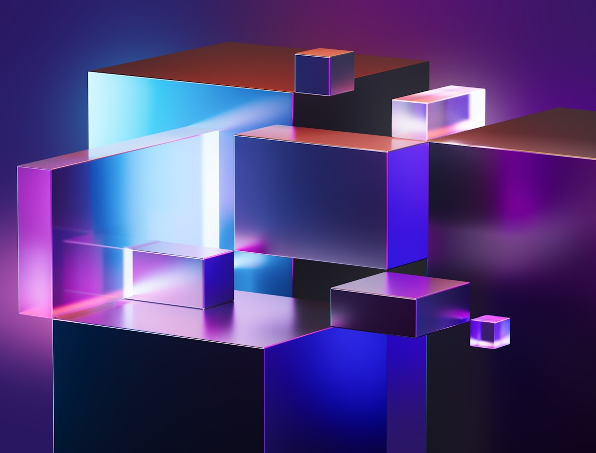 Abstract blue cubes